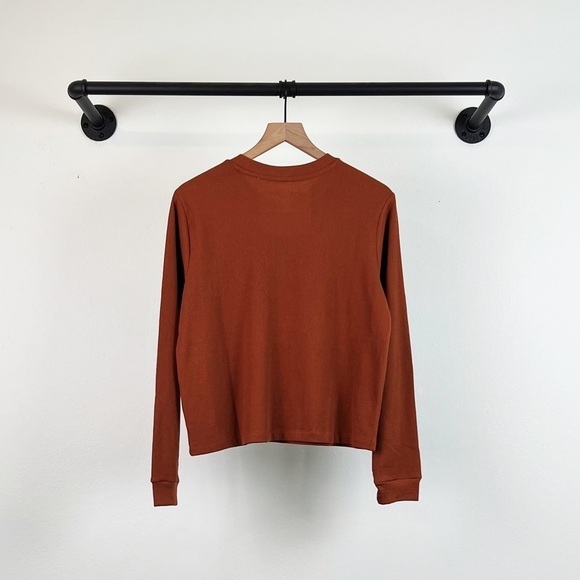 NWT Volcom Stone Thermality Long Sleeve Thermal Knit Graphic Top Dark Clay - Picture 9 of 10